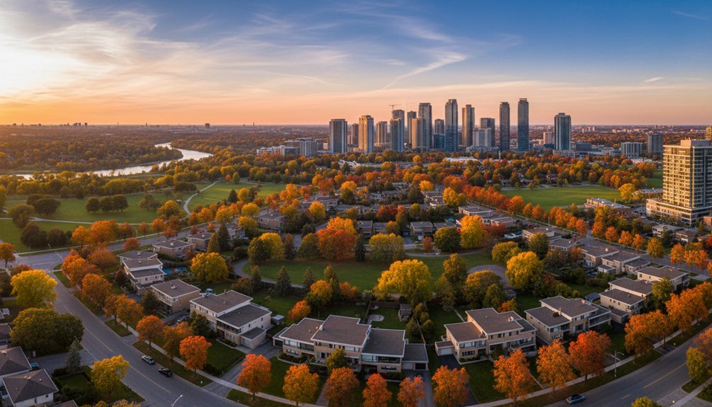 diverse suburban enclave with contrasts